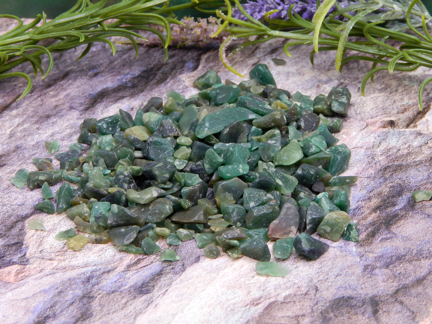 Green aventurine chips by the ounce