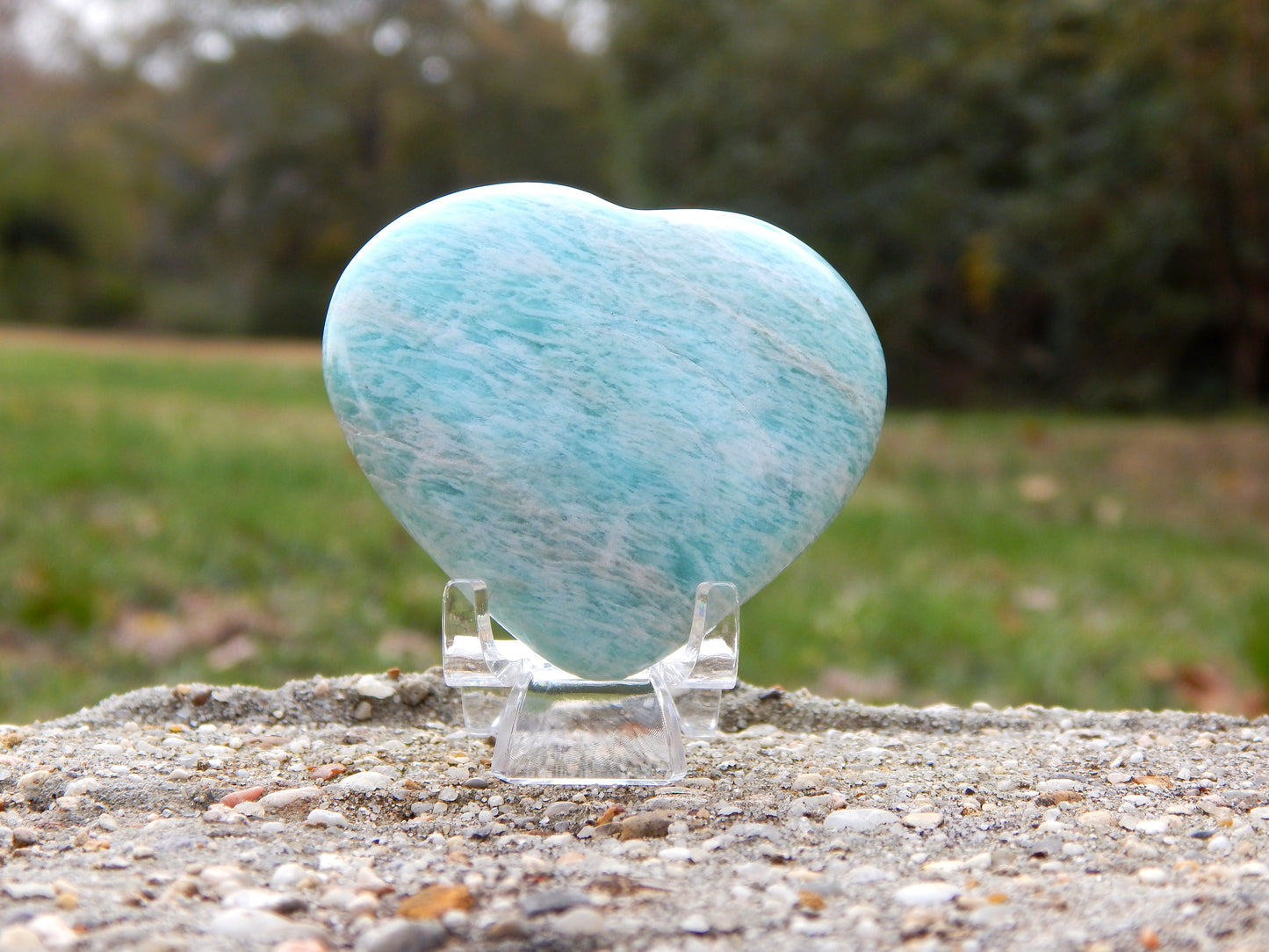 Amazonite heart carving