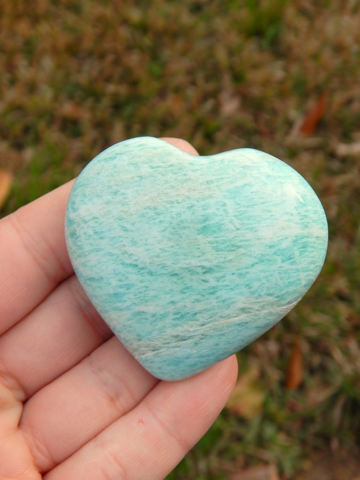 Amazonite heart carving