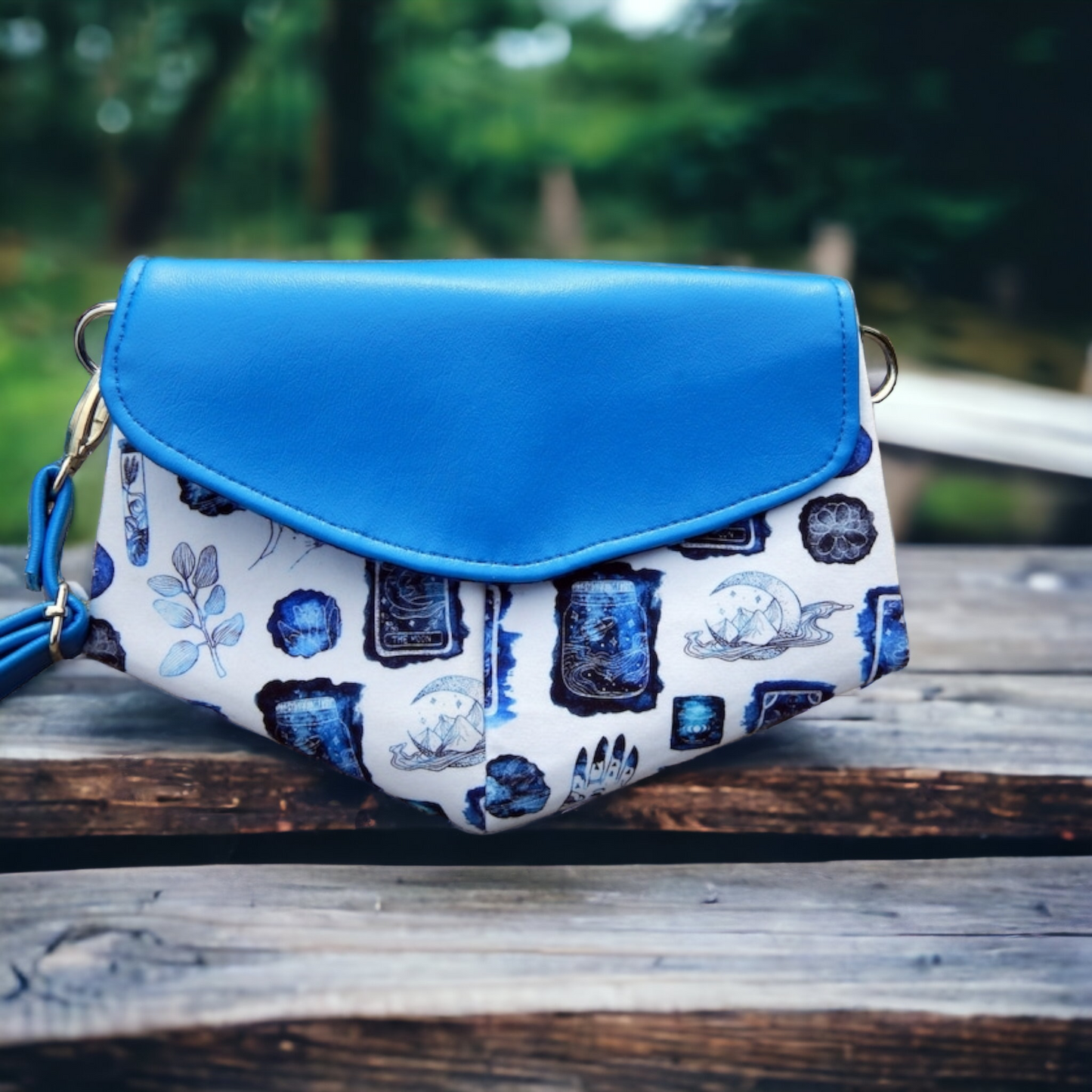 Witchy blue crossbody bag