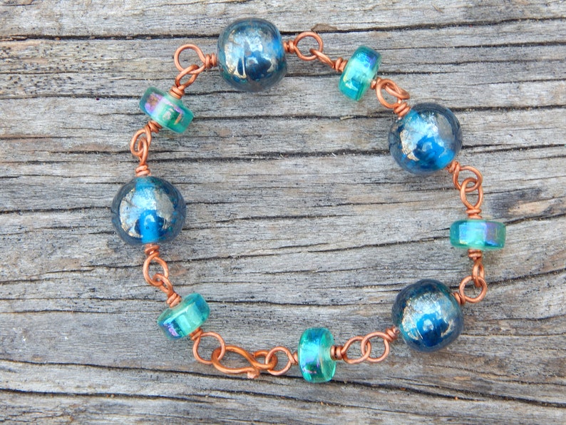 Blue bracelet and earrings set