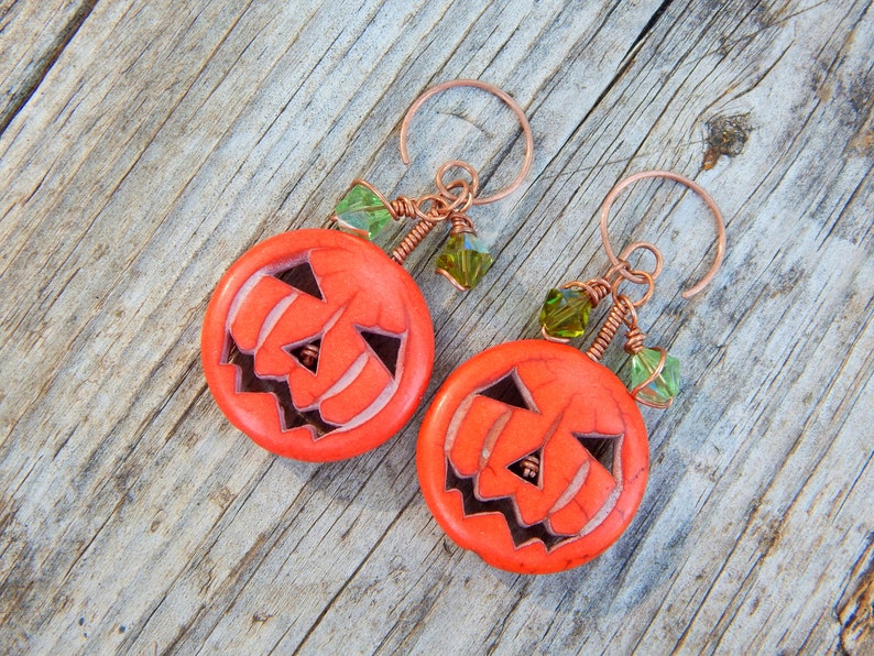 Pumpkin earrings with swarovski