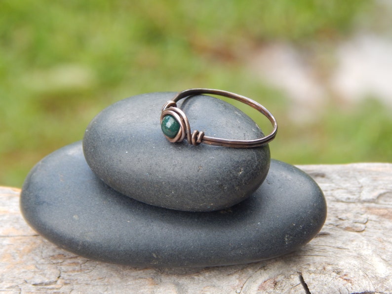 Wire wrapped size 9 bloodstone ring