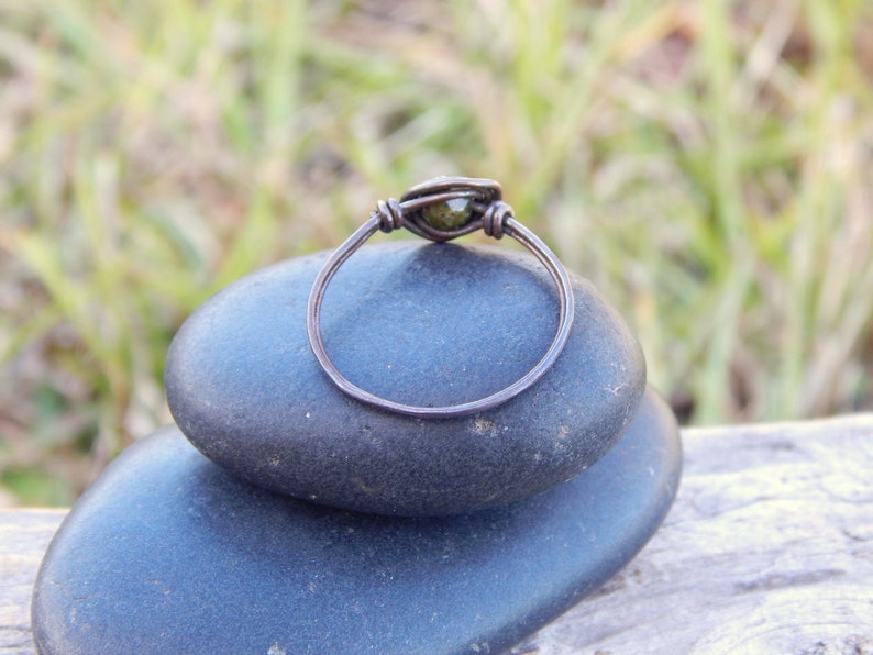 Wire wrapped unakite size 9 ring