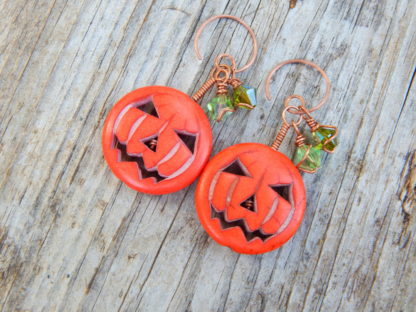 Pumpkin earrings with swarovski